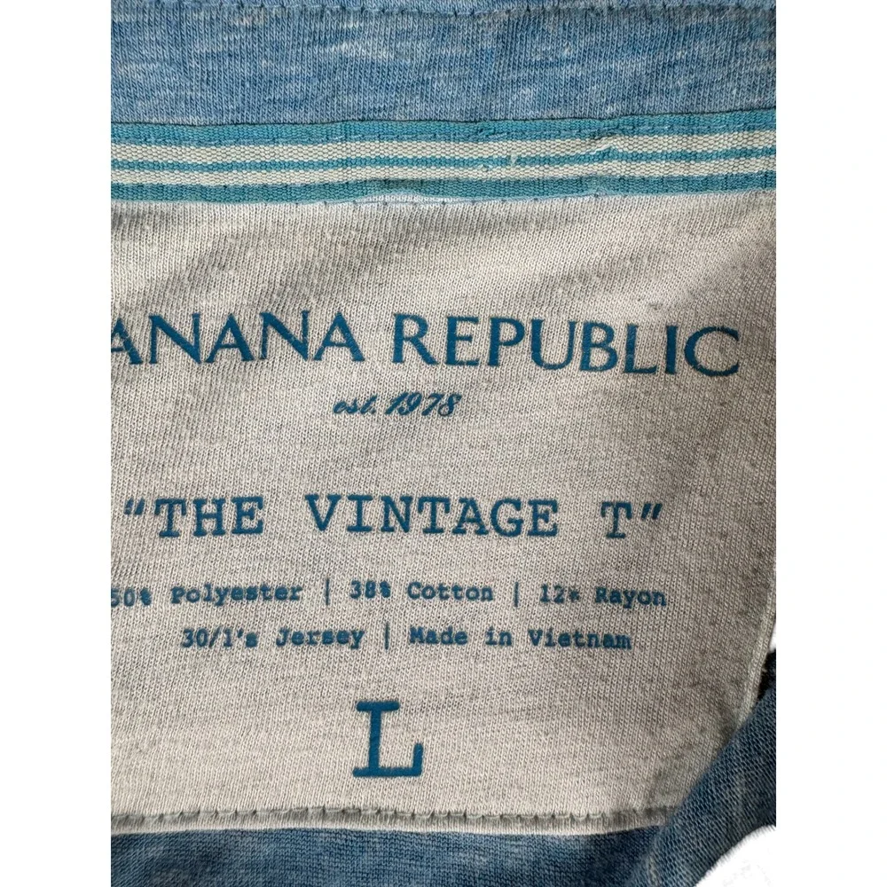 Banana Republic The Vintage T Golf Polo Shirt Mens Large Heather Blue Cotton